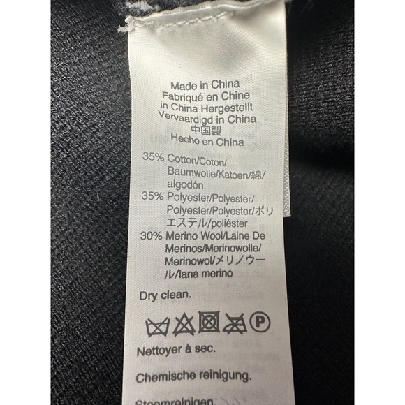 J. Crew Black Knit Blazer Jacket Cardigan Size L Cotton Merino Wool Old Money - Picture 5 of 10